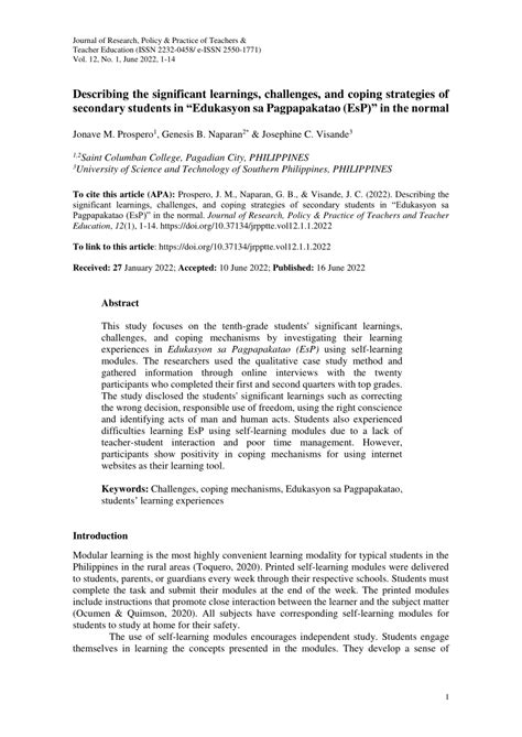 edukasyon sa pagpapakatao background design|(PDF) Describing the significant learnings, challenges, and coping .